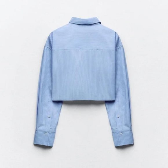 ZARA CROPPED GABARDINE SHIRT - Picture 4 of 7